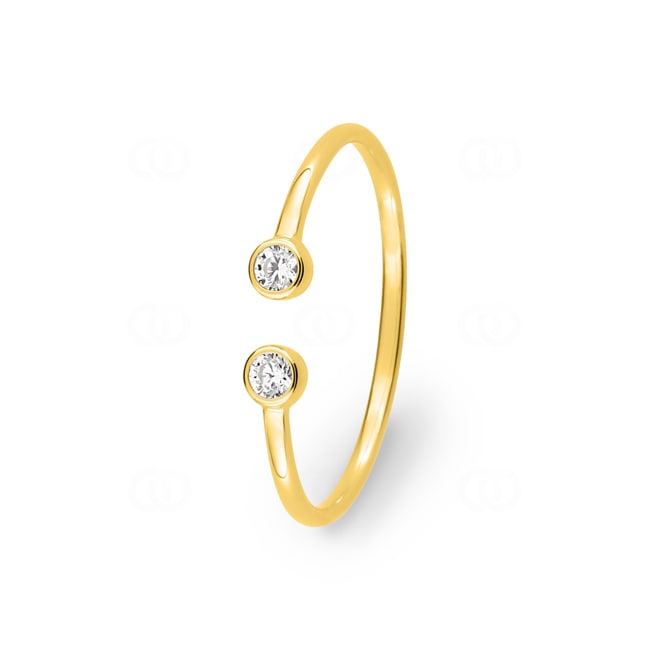 Bague ouverte or jaune 750/18 ct avec zircones - 1.7344.Z0