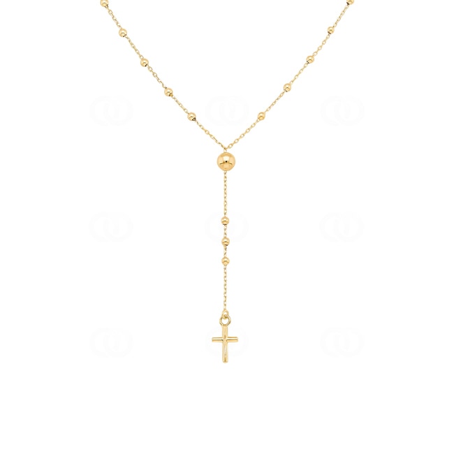Rosenkranzkette 750/18 K Gelbgold mit Kreuz - KE-0025005-GG