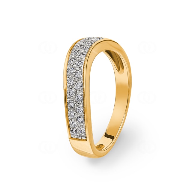 Ring 750/18 K Yellow Gold with Diamonds 0.22 ct H/Si Ø 53 - E19332-11