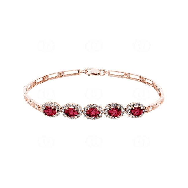 Rubin Armband 750/18 K Roségold mit Diamanten 0.67 ct H/si - AR-60851-RUB-RG