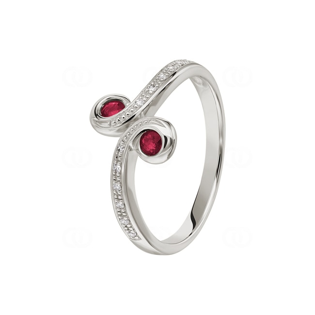 Ruby Ring 750/18 K White Gold with Diamonds 0.05 ct H/si Ruby Ring 750/18 K White Gold with Diamonds 0.05 ct H/si - PR6980-3-WG