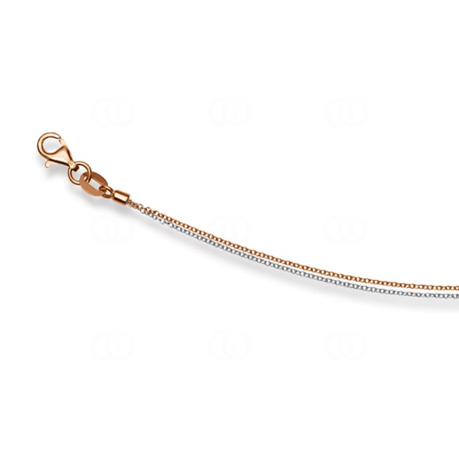 Rundankerkette 2-reihig 750/18 K Rot-/ Weissgold 0.6mm - 1542.04117