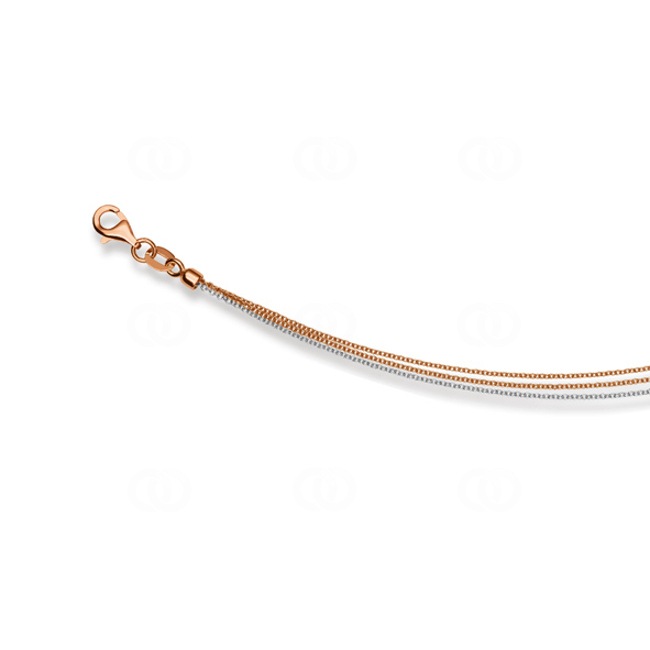 Rundankerkette 3-reihig 750/18 K Rot-/ Weissgold 0.6mm - 1542.04120
