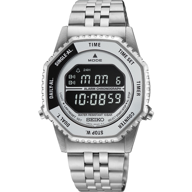 Seiko Conceptual Digital Alarm Chronograph Silver - HFL002P1