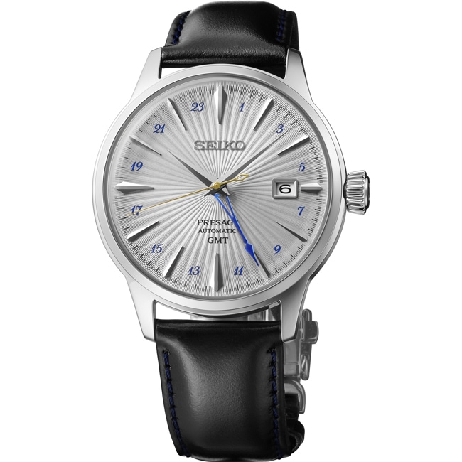 Seiko Presage Automatic GMT Silver Bullet Cocktail Time - SSK049J1