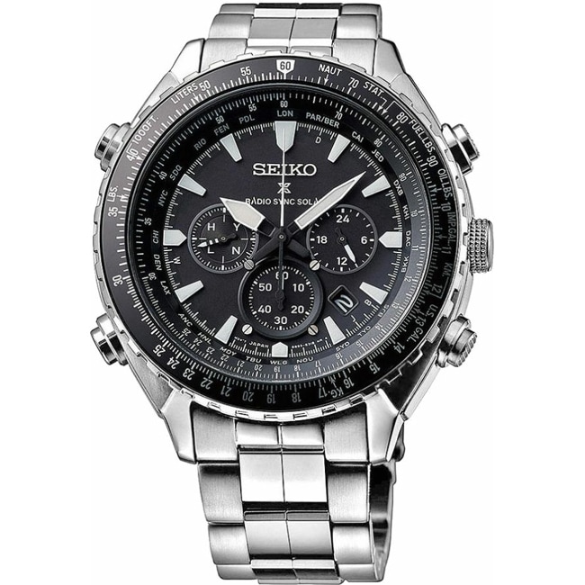 seiko prospex world time solar men's chronograph watch