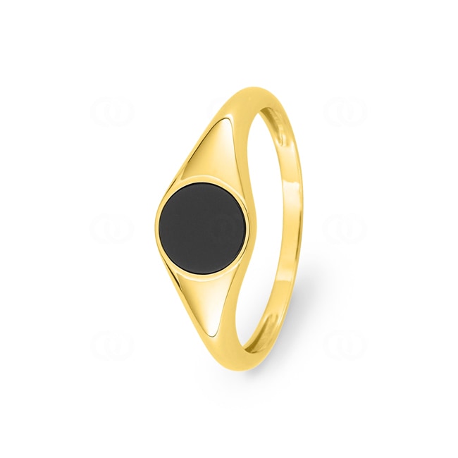 Signet Ring 375/9 K Yellow Gold with Onyx - 197542.00