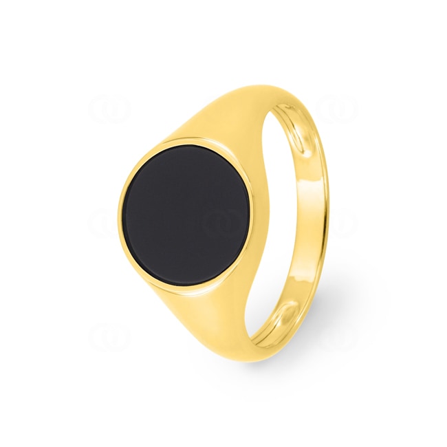 Signet Ring 375/9 K Yellow Gold with Onyx - 9K48870
