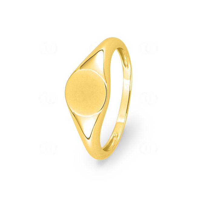 Signet Ring 375/9 K Yellow Gold round - 197533.00