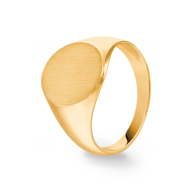 Signet Ring 750/18 K Yellow Gold, 14 x 12mm - PR04894-GG