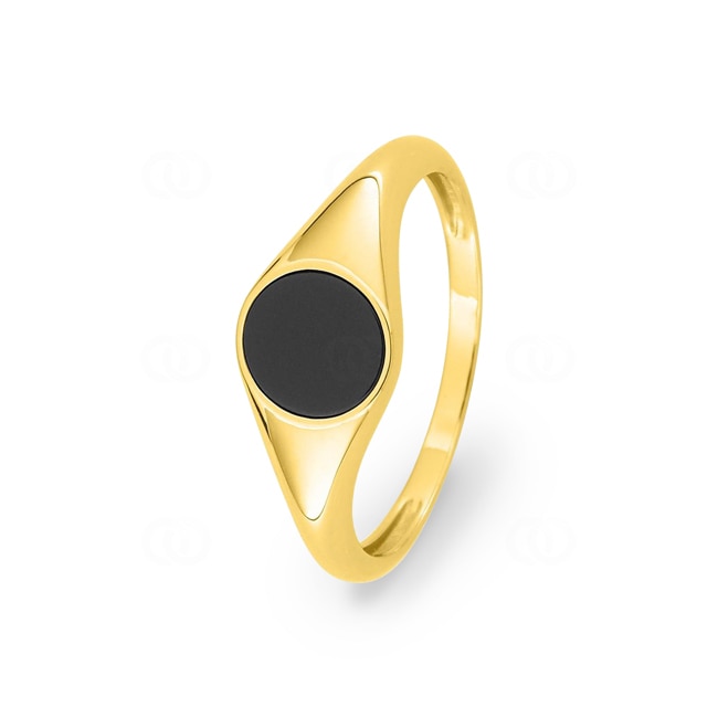 Chevalière or jaune 750/18 ct avec onyx  - 1.7542.00