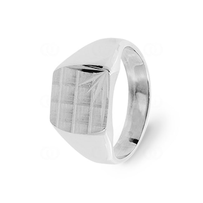 Signet Ring 925 Silver faceted 11 x 11mm - 337419
