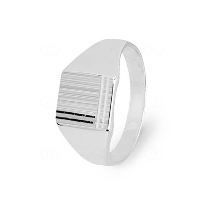 Siegelring 925 Silber facettiert, 11 x 9mm - 337424