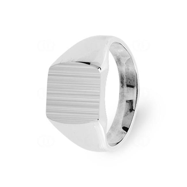 Chevalière Argent 925 brossé, 11.5 x 11.5mm - 337418