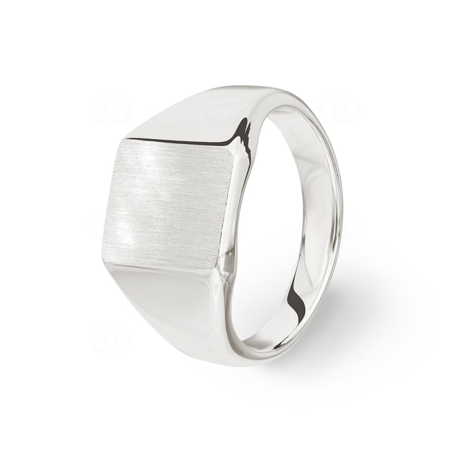 Signet Ring 925 Silver brushed, 11 x 9mm - 337426