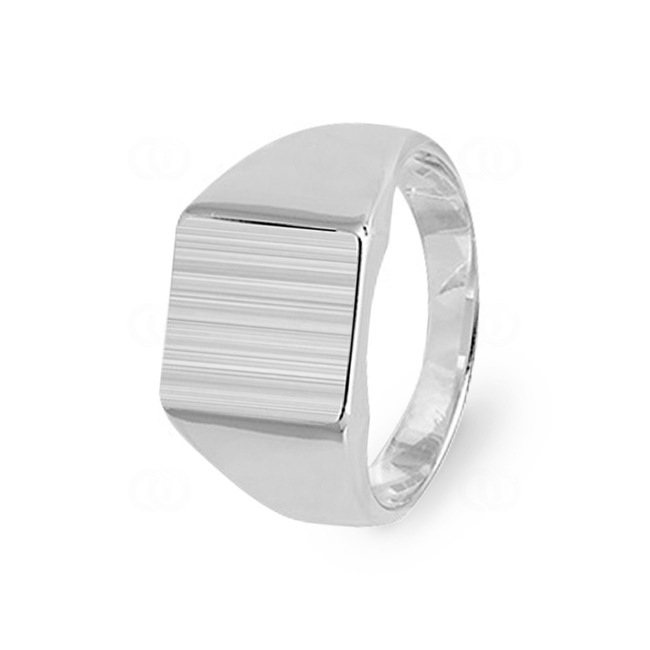 Signet Ring 925 Silver brushed, 12.5 x 14mm - 307068