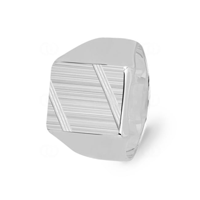 Siegelring 925 Silber gebürstet & facettiert, 13 x 15mm - 307065