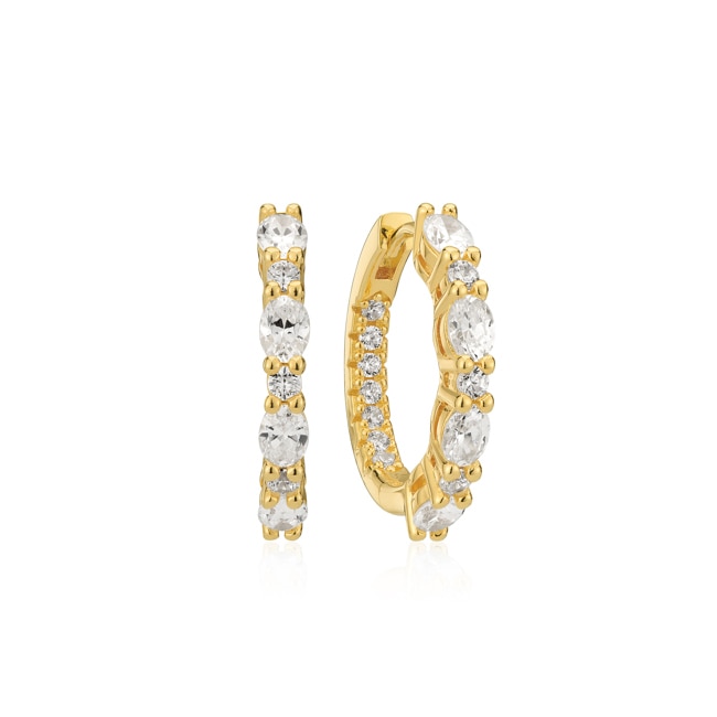 Sif Jakobs Ellera Ovale Grande Hoop Earrings - SJ-E2413-CZ-YG