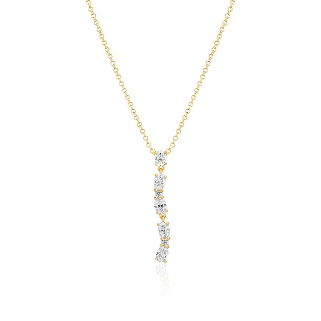 Sif Jakobs Ellera Ovale Lungo Necklace - SJ-N2421-CZ-YG