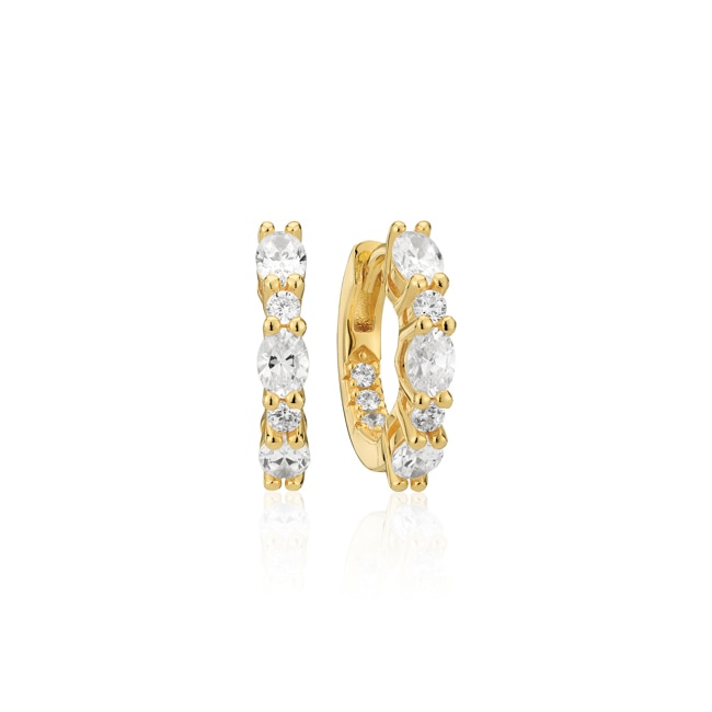 Sif Jakobs Ellera Ovale Medio Hoop Earrings - SJ-E2412-CZ-YG