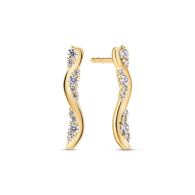 Sif Jakobs Ellera Waves Altro Lungo Drop Earrings - SJ-E2763-CZ-YG