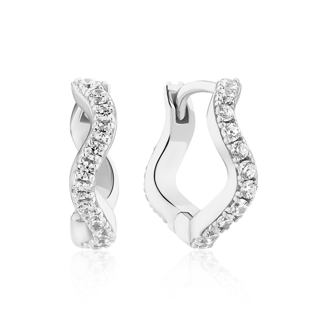 Sif Jakobs Ellera Waves Medio Hoop Earrings - SJ-E3859-CZ