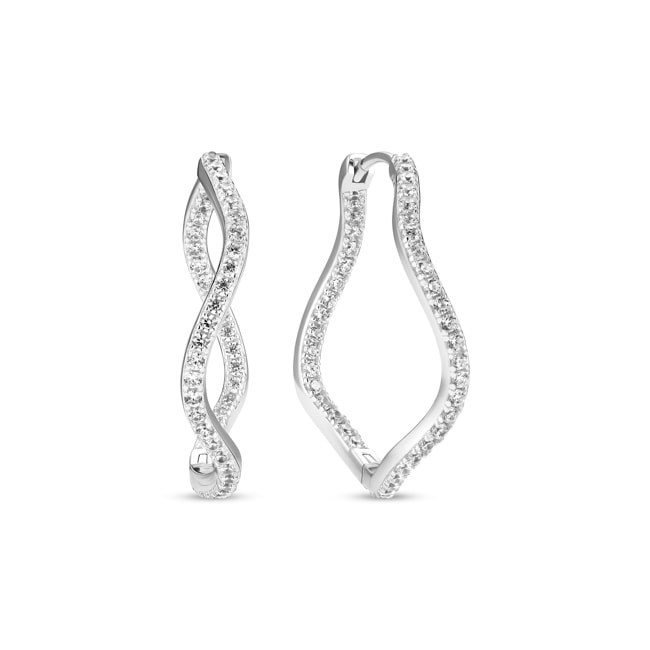 Sif Jakobs Ellera Waves X-Grande Hoop Earrings - SJ-E3879-CZ