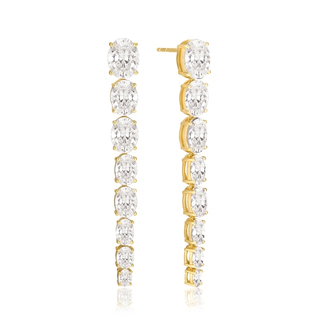 Sif Jakobs Ellisse Lungo Otto Boucles d'oreilles pendantes - SJ-E2324-CZ-YG