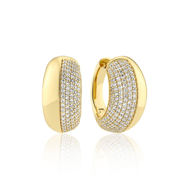 Sif Jakobs Fasano Piccolo Hoop Earrings - SJ-E2487-CZ-YG