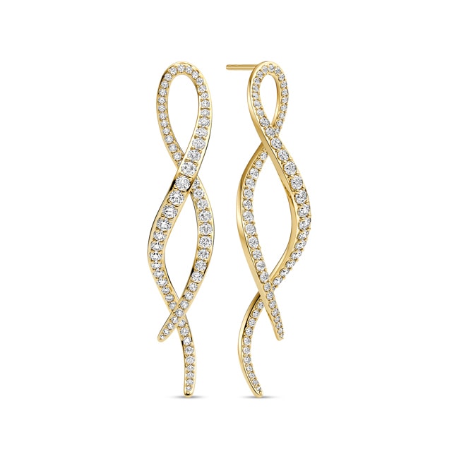 Sif Jakobs Infinito Lungo Drop Earrings - SJ-E2872-CZ-YG