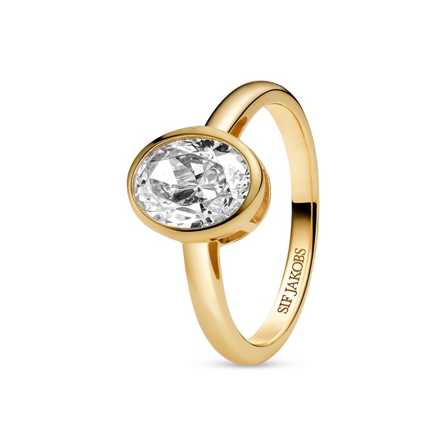 Sif Jakobs Sardinien Ovale Grande Bague Solitaire - SJ-R2796-CZ-YG
