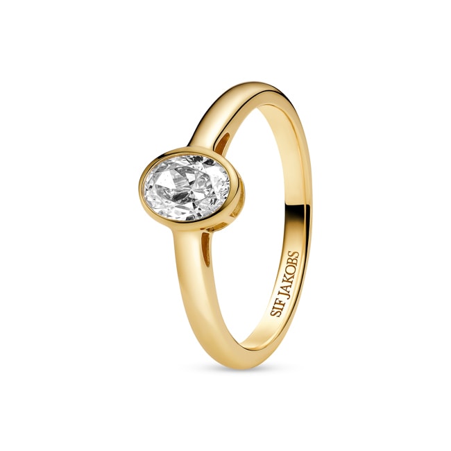 Sif Jakobs Sardinien Ovale Piccolo Bague Solitaire - SJ-R2795-CZ-YG