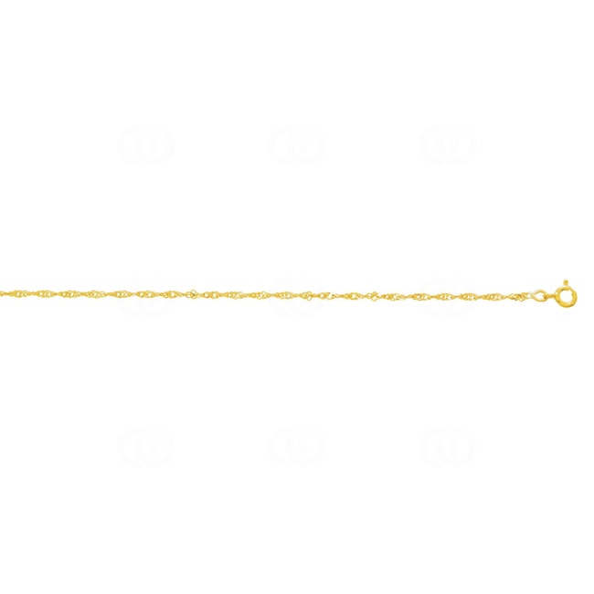 Chaîne pour cheville singapour or jaune 750/18 ct 1.7mm - C35CH-25