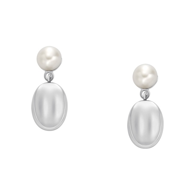 Skagen Boucles d'oreilles pendantes Agnethe Pearl Pebble perle d'eau douce blanche - SKJ1835040