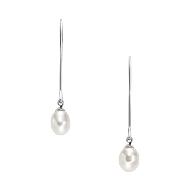 Skagen Boucles d'oreilles Agnethe Pearl Pull-Through perle d'eau douce blanche - SKJ1834040