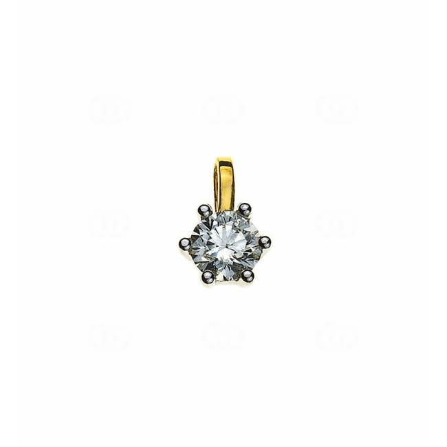Pendentif solitaire or jaune 750/18 ct avec diamant 0.10ct. H/Si - ASO4009