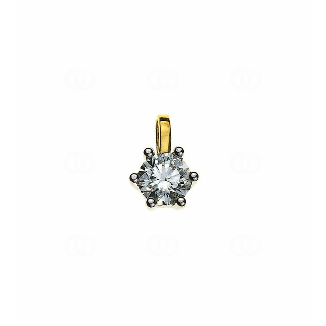 Pendentif solitaire or jaune 750/18 ct avec diamant 0.15ct. H/Si - ASO4010