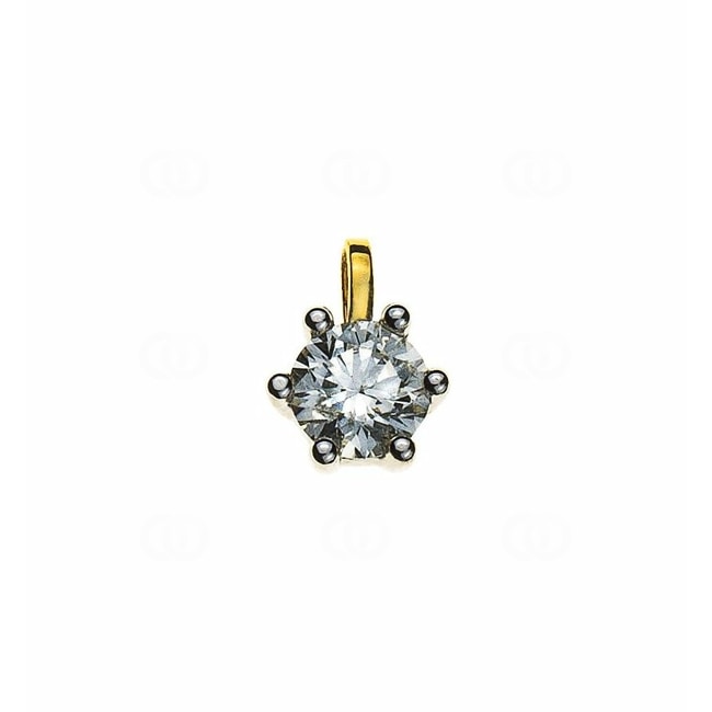 Pendentif solitaire or jaune 750/18 ct avec diamant 0.33ct. H/Si - ASO4013