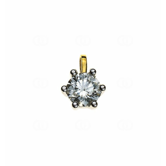 Pendentif solitaire or jaune 750/18 ct avec diamant 0.50ct. H/Si - ASO4014