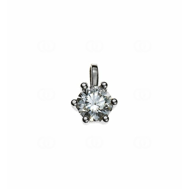Pendentif solitaire or gris 750/18 ct avec diamant 0.25ct. H/Si - ASO2012