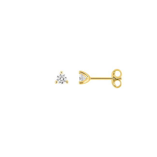 Solitär Ohrstecker 375/9 K Gelbgold mit Lab Grown Diamanten 0.20 ct - 9KLGD048Y