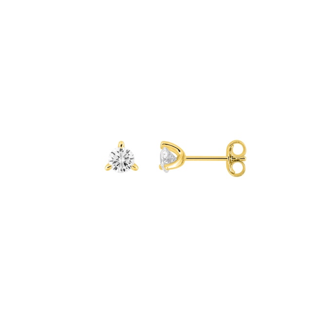Solitär Ohrstecker 375/9 K Gelbgold mit Lab Grown Diamanten 0.40 ct - 9KLGD050Y