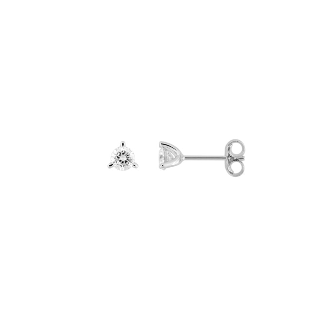 Solitär Ohrstecker 375/9 K Weissgold mit Lab Grown Diamanten 0.30 ct - 9KLGD049W