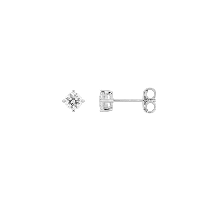 Clous d'oreilles solitaire or gris 375/9 ct avec diamants de laboratoire 0.30 ct - 9KLGD242W