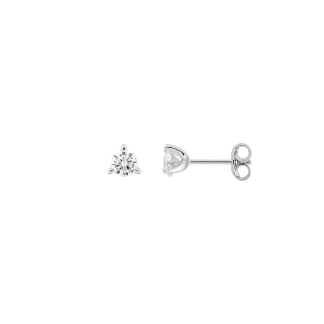 Solitär Ohrstecker 375/9 K Weissgold mit Lab Grown Diamanten 0.40 ct - 9KLGD050W