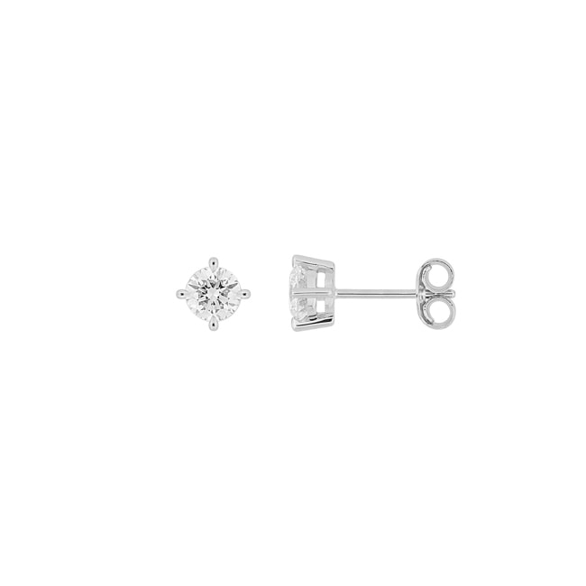 Solitaire Stud Earrings 375/9 K White Gold with Lab Grown Diamonds 0.50 ct - 9KLGD244W