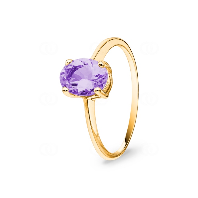 Solitärring 375/9 K Gelbgold mit Amethyst - 193020.A0