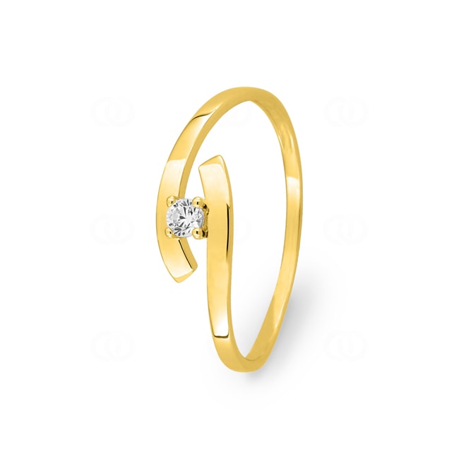 Solitärring 375/9 K Gelbgold mit Zirkonia - 09SA501JZ
