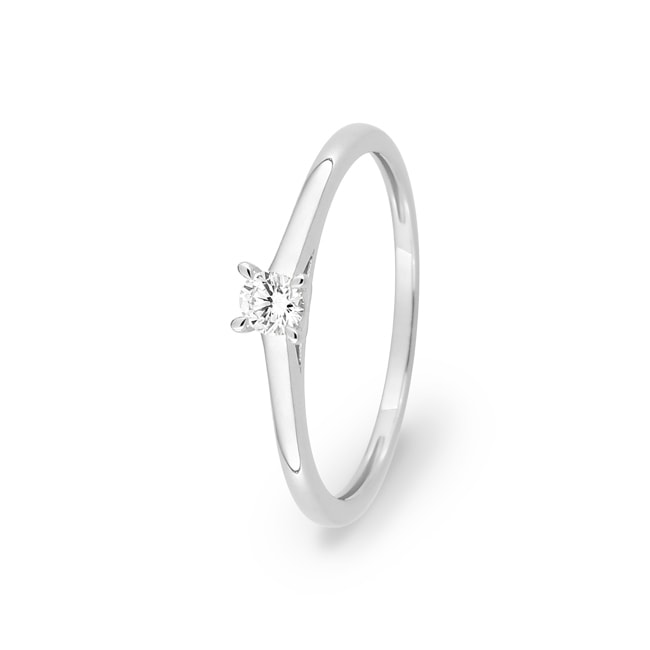 Solitärring 375/9 K Weissgold mit Lab Grown Diamant 0.10 ct Solitärring 375/9 K Weissgold mit Lab Grown Diamant 0.10 ct - 9KLGD021W