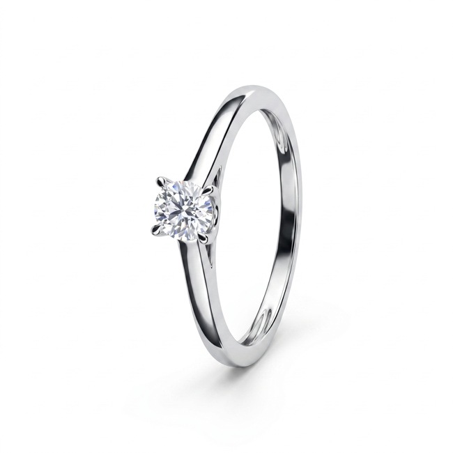 Solitärring 375/9 K Weissgold mit Lab Grown Diamant 0.25 ct - 9KLGD024W